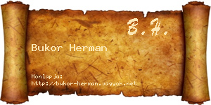 Bukor Herman névjegykártya